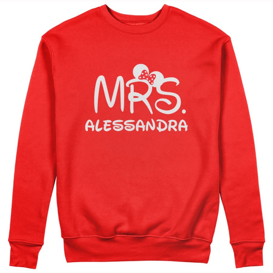 Felpa donna personalizzabile con nome mrs con orecchie Love
