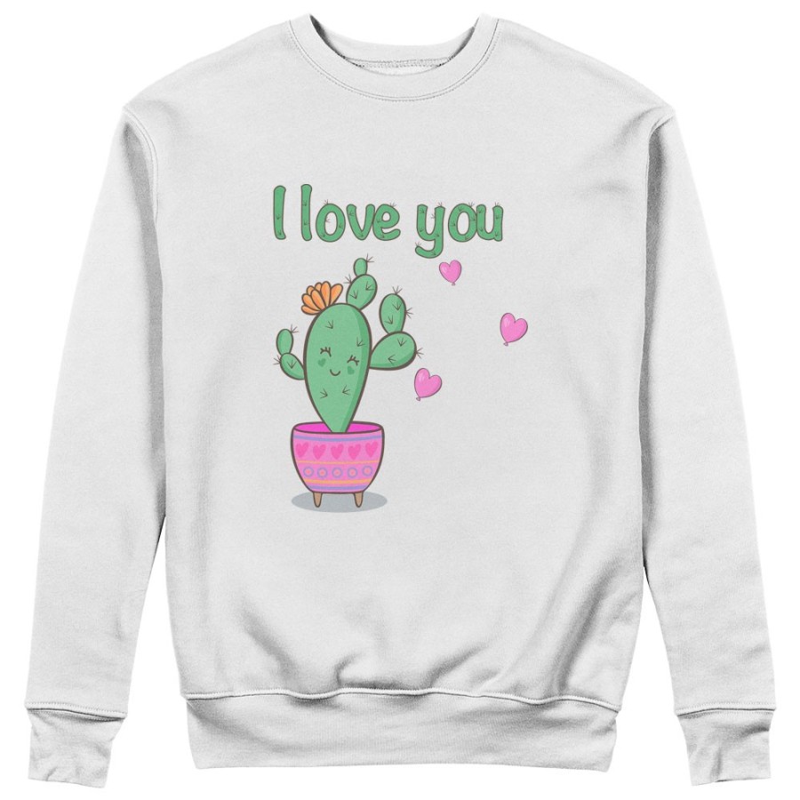 Felpa donna personalizzabile con nome cactus fiorellino i love you Love