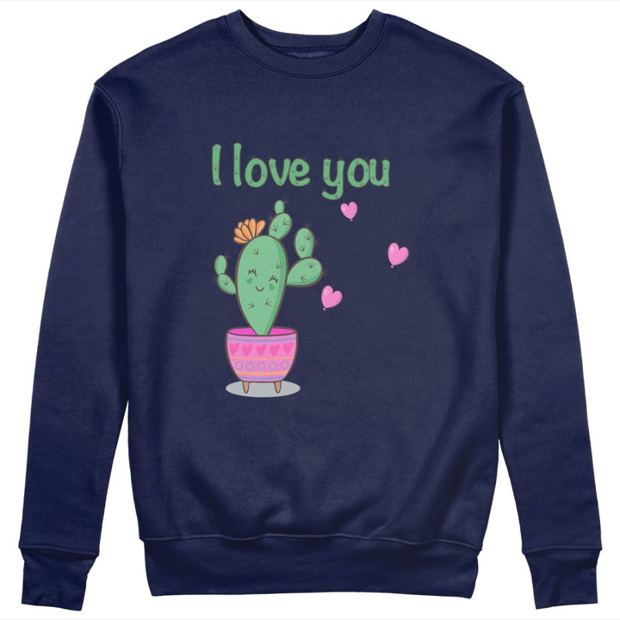 Felpa donna personalizzabile con nome cactus fiorellino i love you Love