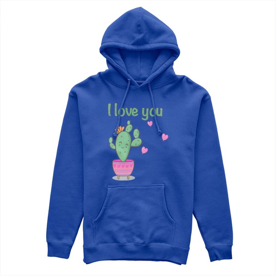 Felpa donna personalizzabile con nome cactus fiorellino i love you Love