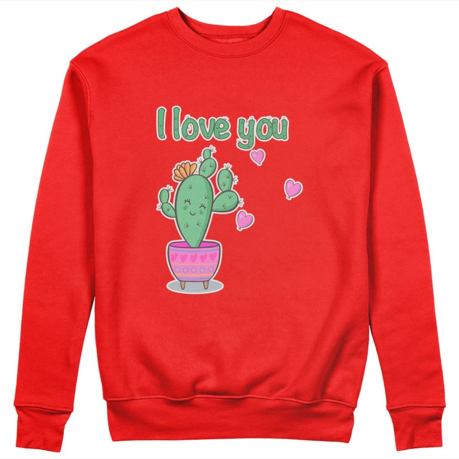 Felpa donna personalizzabile con nome cactus fiorellino i love you Love