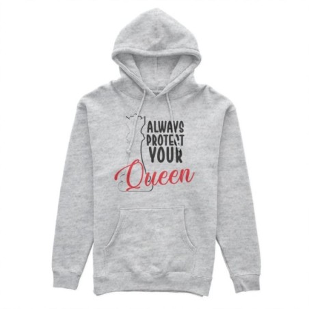 Felpa donna personalizzabile con nome always protect your queen Love