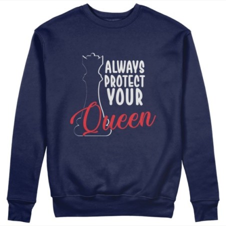 Felpa donna personalizzabile con nome always protect your queen Love