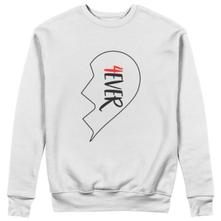 Felpa donna personalizzabile con nome 4ever mezzo cuore