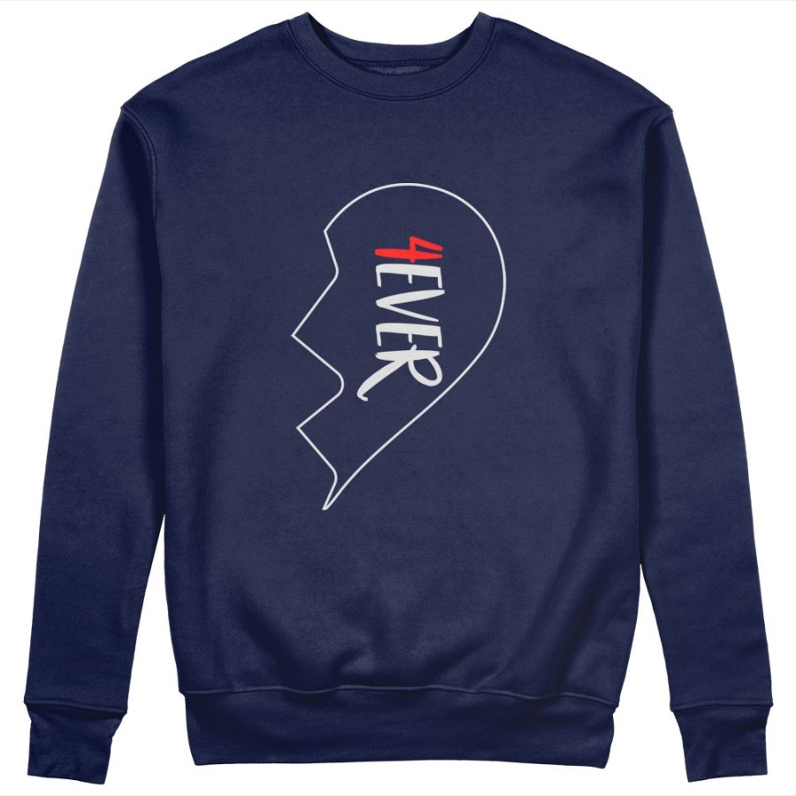 Felpa donna personalizzabile con nome 4ever mezzo cuore Love