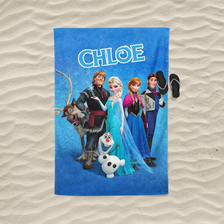 Telo mare personalizzato con nome frozen Cartoon