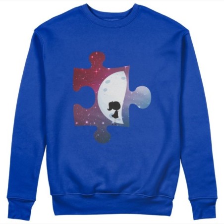 Felpa donna personalizzabile con nome puzzle donna su mezza luna Love