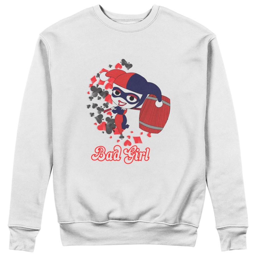 Felpa donna personalizzabile con nome harley quinn bad girl Love