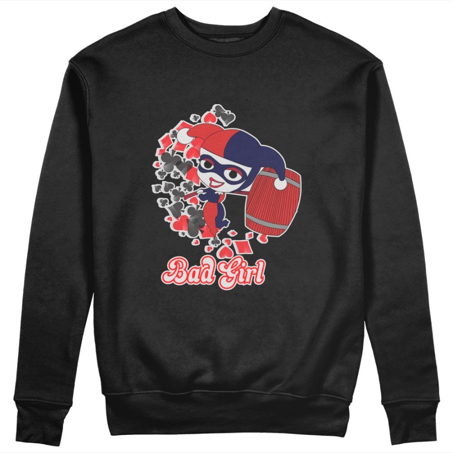 Felpa donna personalizzabile con nome harley quinn bad girl Love