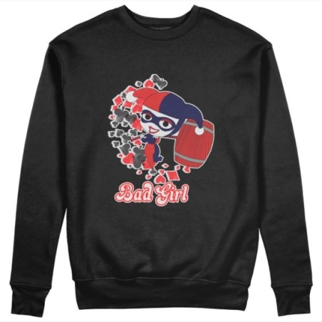 Felpa donna personalizzabile con nome harley quinn bad girl Love