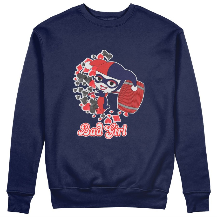 Felpa donna personalizzabile con nome harley quinn bad girl Love