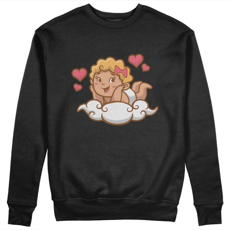 Felpa donna personalizzabile con nome angioletto innamorato Love
