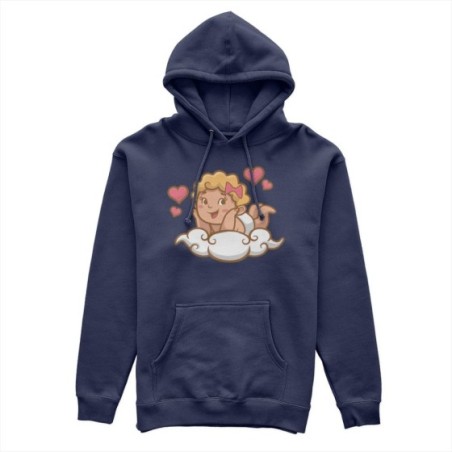Felpa donna personalizzabile con nome angioletto innamorato Love