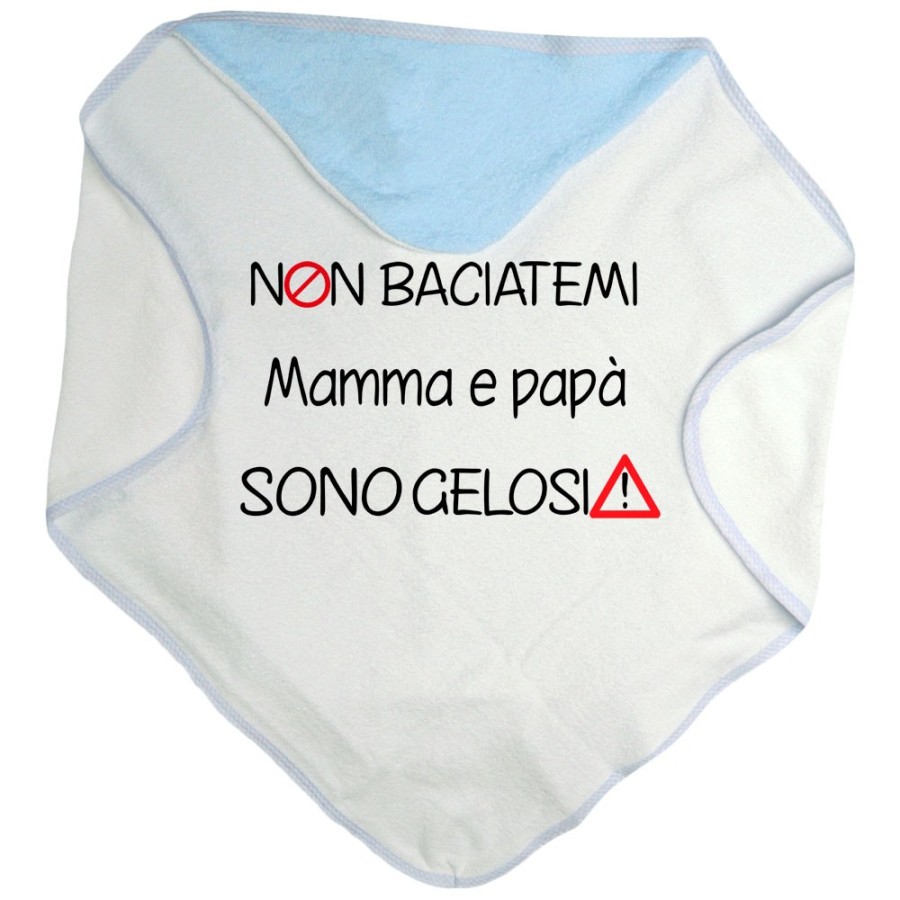 Accappatoio neonato non baciatemi mamma e papà sono gelosi Per la famiglia