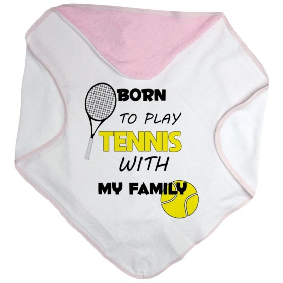 Accappatoio neonato born to play tennis with my family Per la famiglia