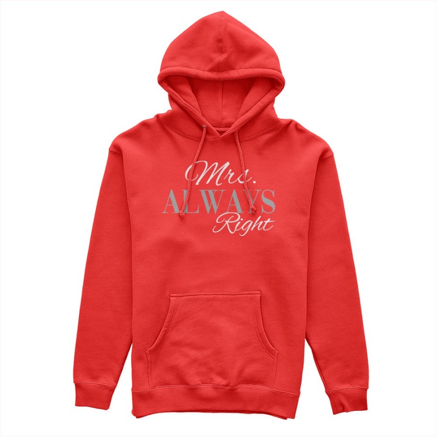 Felpa donna personalizzabile con nome mrs always right Love