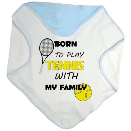 Accappatoio neonato born to play tennis with my family Per la famiglia