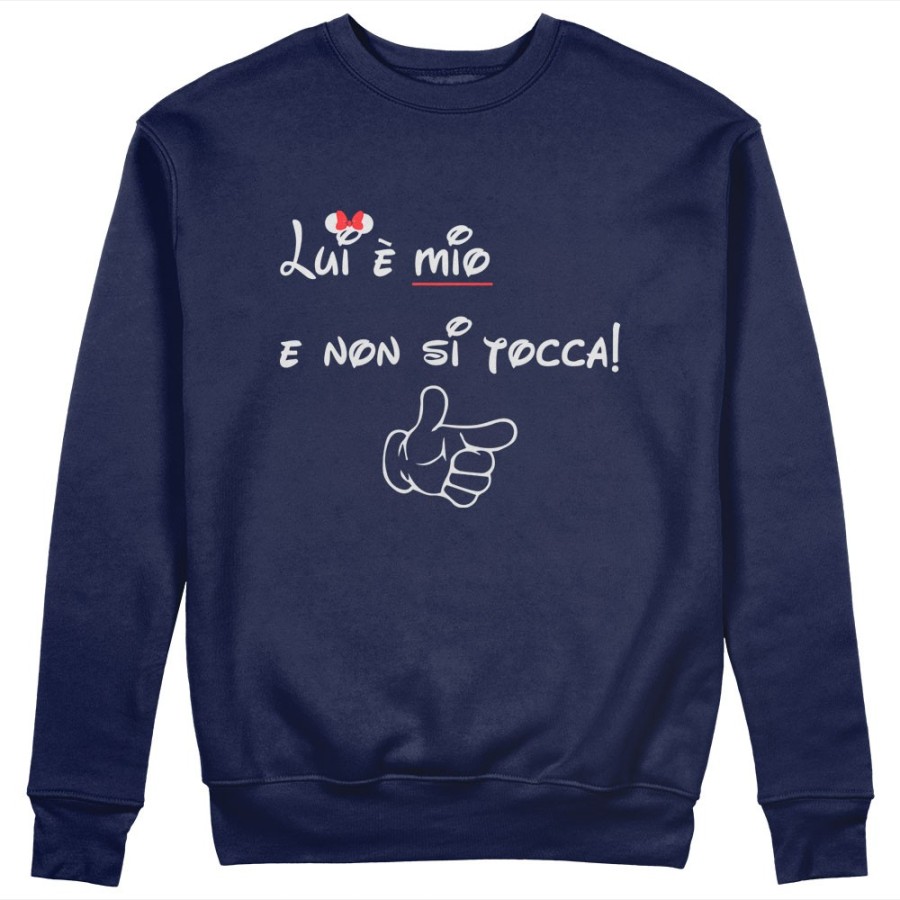 Felpa donna personalizzabile con nome lui è mio e non si tocca Love