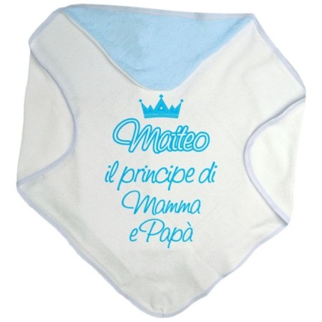 Accappatoio personalizzato con nome sono la principessa il principe di mamma papà con corona Per la famiglia