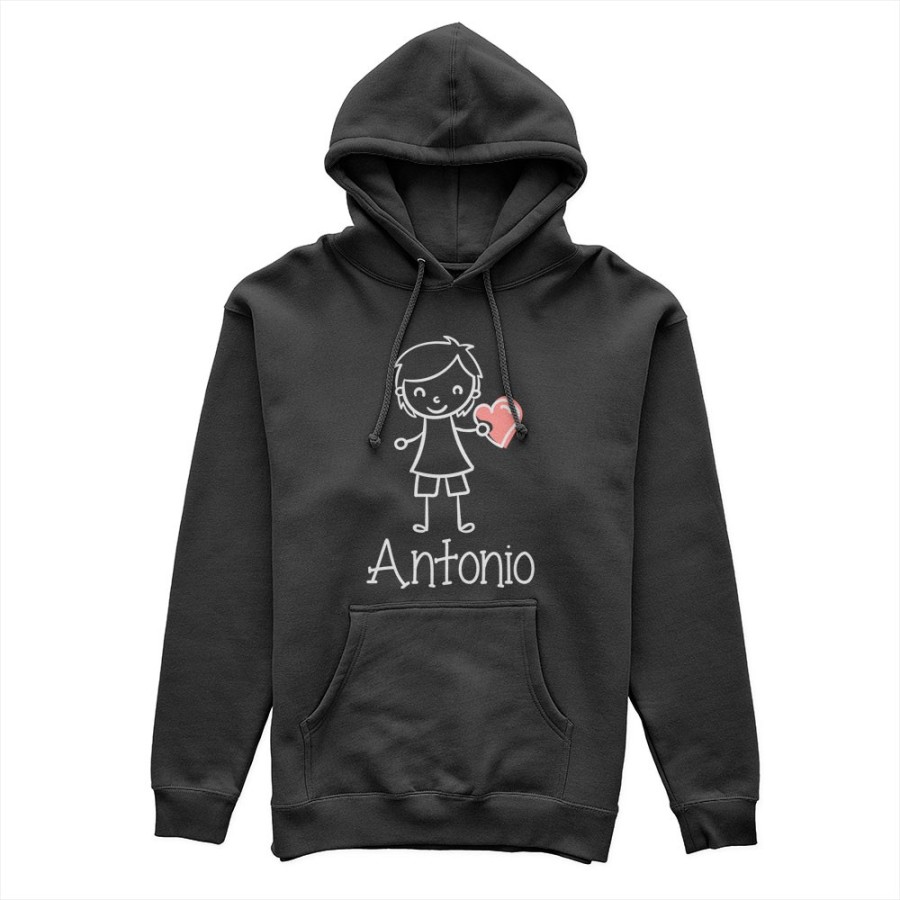Felpa uomo personalizzata con nome omino con cuore Love