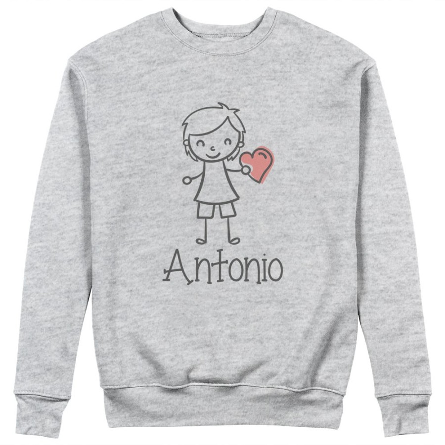 Felpa uomo personalizzata con nome omino con cuore Love