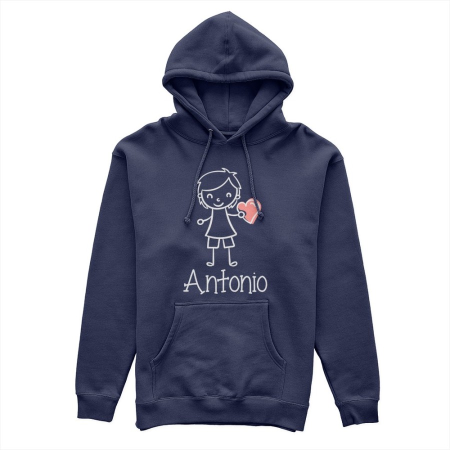 Felpa uomo personalizzata con nome omino con cuore Love