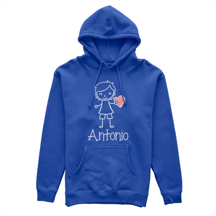 Felpa uomo personalizzata con nome omino con cuore Love