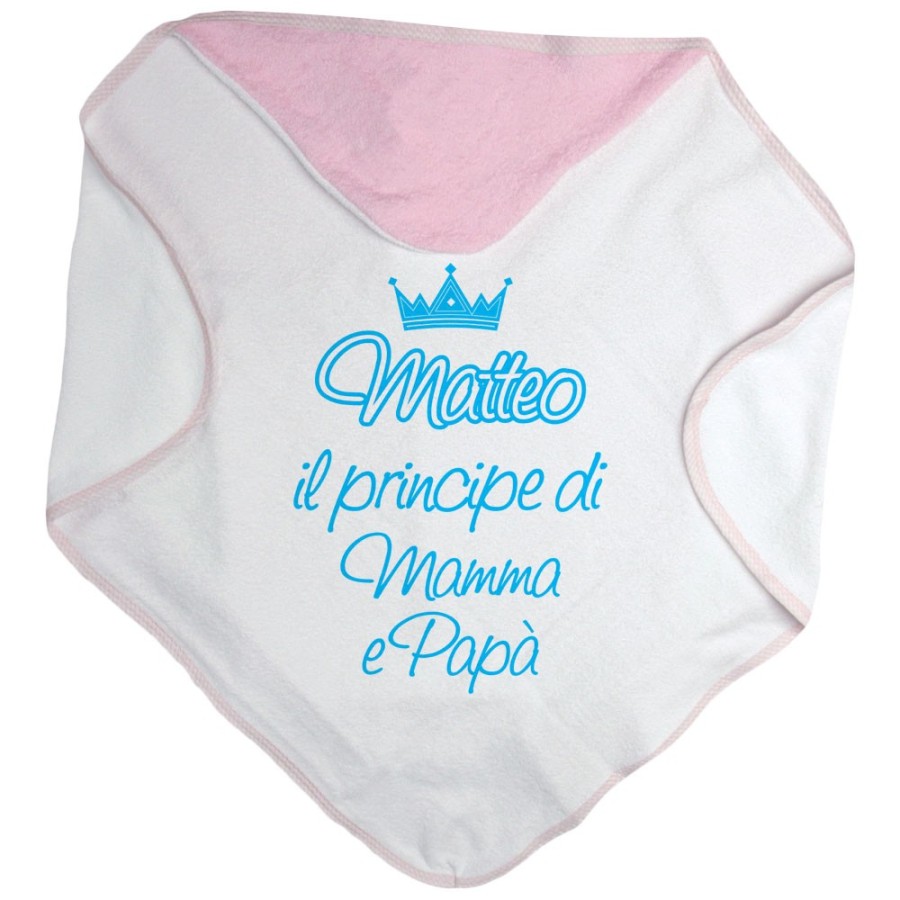 Accappatoio personalizzato con nome sono la principessa il principe di mamma papà con corona Per la famiglia