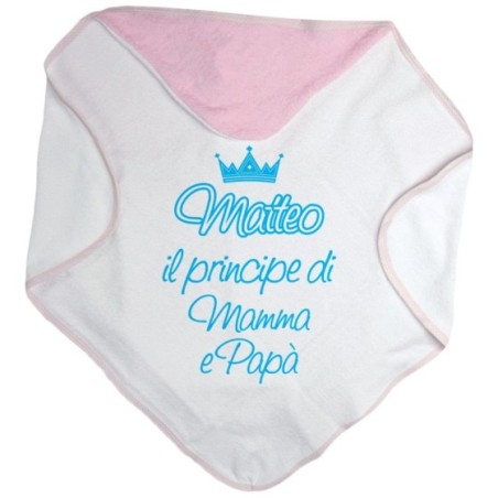 Accappatoio personalizzato con nome sono la principessa il principe di mamma papà con corona Per la famiglia