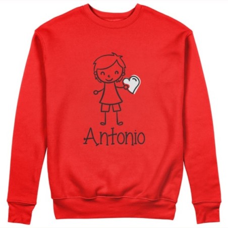 Felpa uomo personalizzata con nome omino con cuore Love