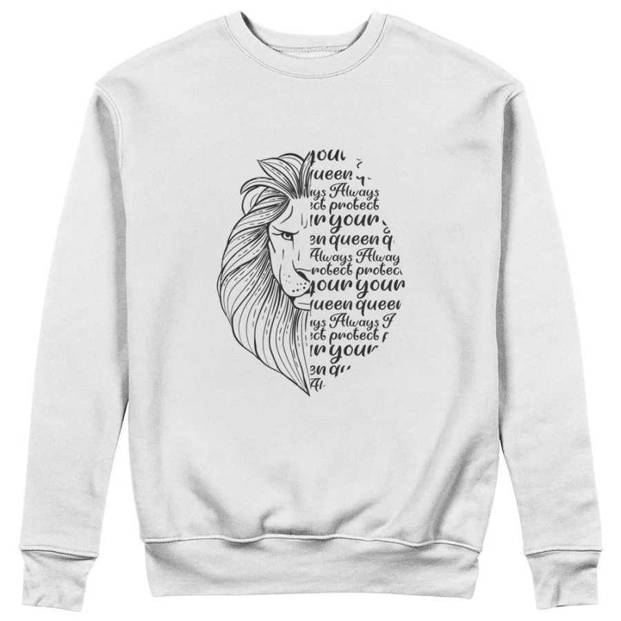 Felpa uomo personalizzabile con nome lion always protect your queen Love