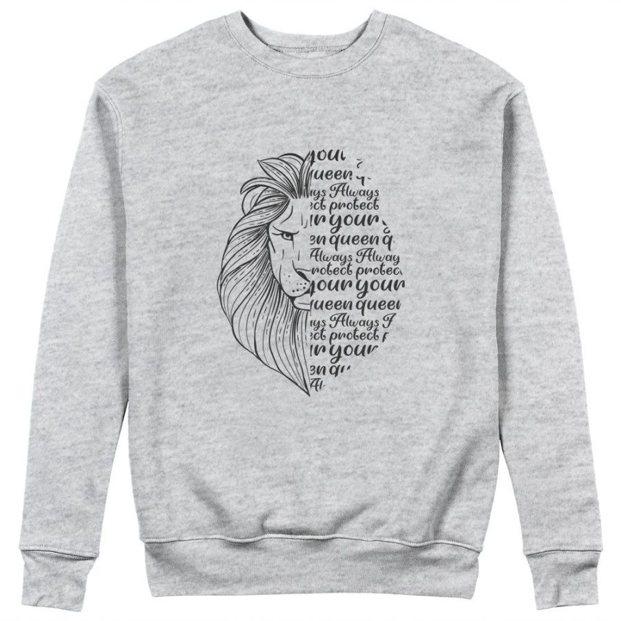 Felpa uomo personalizzabile con nome lion always protect your queen Love