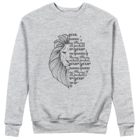 Felpa uomo personalizzabile con nome lion always protect your queen Love