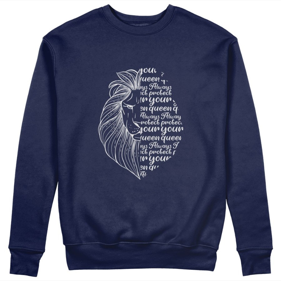 Felpa uomo personalizzabile con nome lion always protect your queen Love