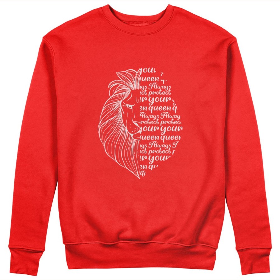 Felpa uomo personalizzabile con nome lion always protect your queen Love