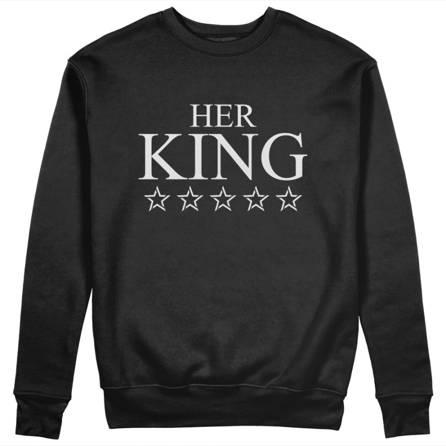 Felpa uomo personalizzabile con nome her king with star Love