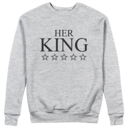 Felpa uomo personalizzabile con nome her king with star Love