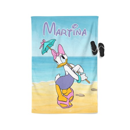 Telo mare personalizzato con nome paperina l'ombrellina