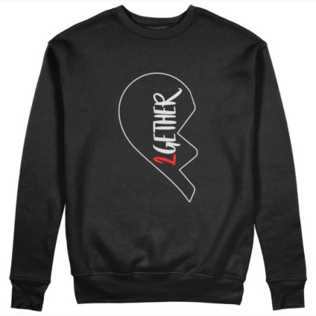Felpa uomo personalizzabile con nome 2gether mezzo cuore