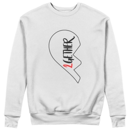 Felpa uomo personalizzabile con nome 2gether mezzo cuore Love