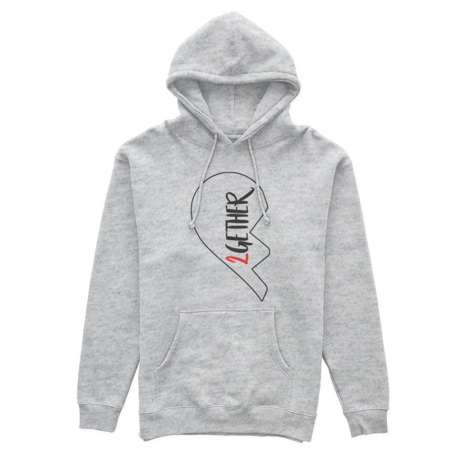 Felpa uomo personalizzabile con nome 2gether mezzo cuore Love