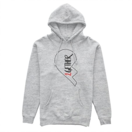 Felpa uomo personalizzabile con nome 2gether mezzo cuore Love