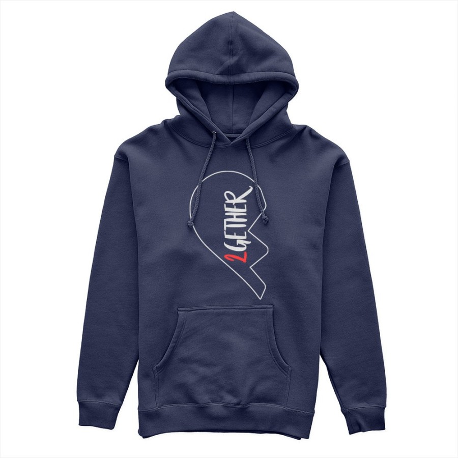 Felpa uomo personalizzabile con nome 2gether mezzo cuore Love