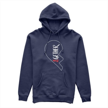 Felpa uomo personalizzabile con nome 2gether mezzo cuore Love