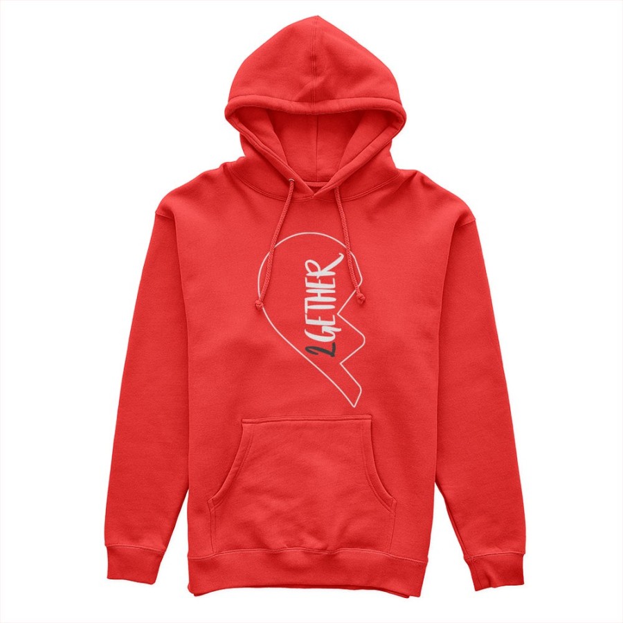 Felpa uomo personalizzabile con nome 2gether mezzo cuore Love