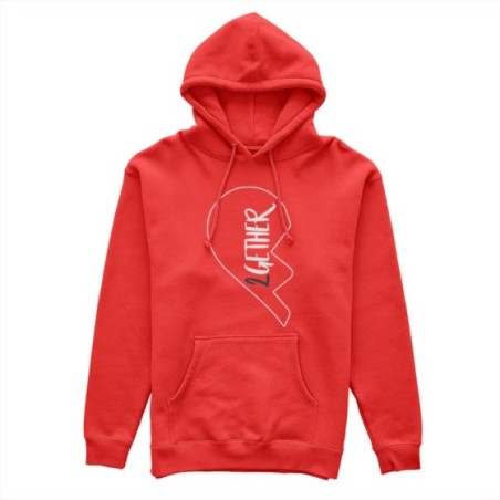 Felpa uomo personalizzabile con nome 2gether mezzo cuore Love