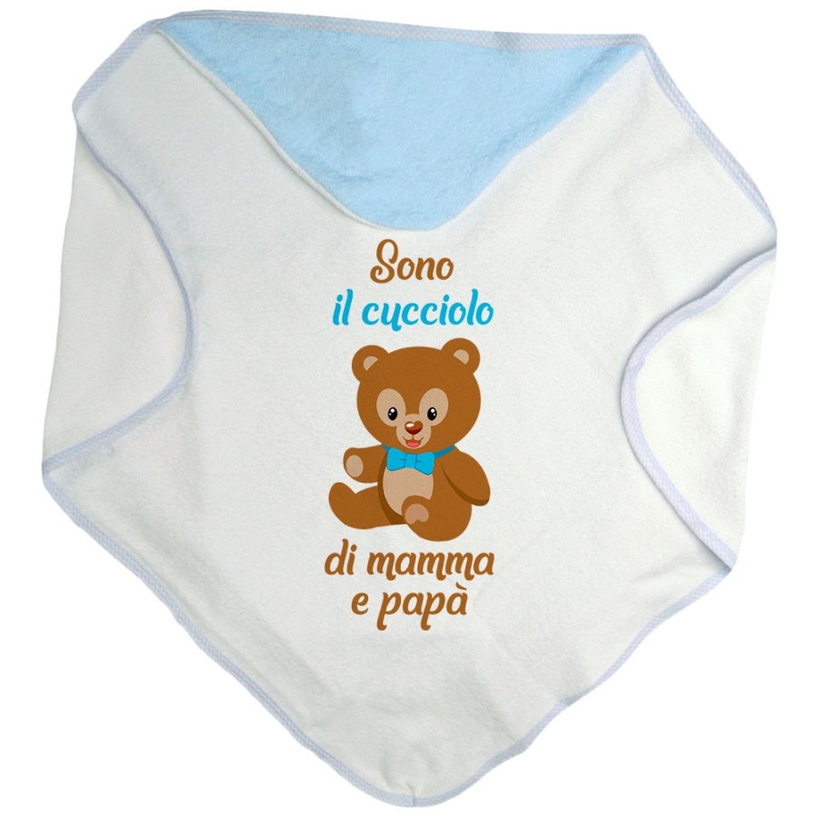 Accappatoio neonato sono il cucciolo la cucciola di mamma e papà Per la famiglia
