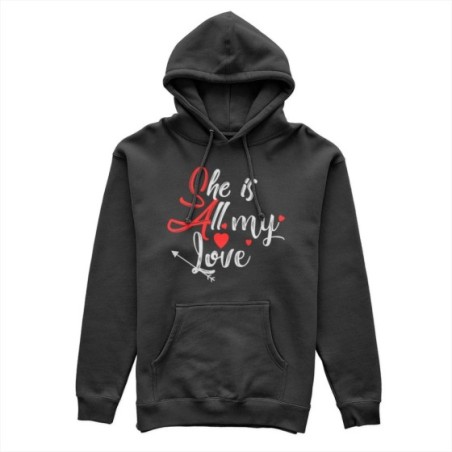 Felpa uomo personalizzabile con nome she is all my love