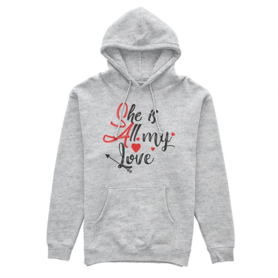 Felpa uomo personalizzabile con nome she is all my love Love
