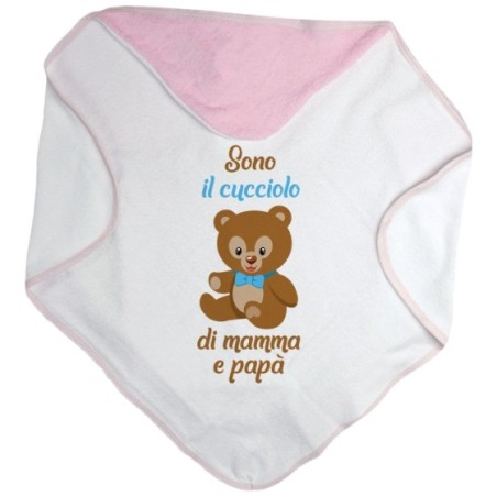 Accappatoio neonato sono il cucciolo la cucciola di mamma e papà Per la famiglia